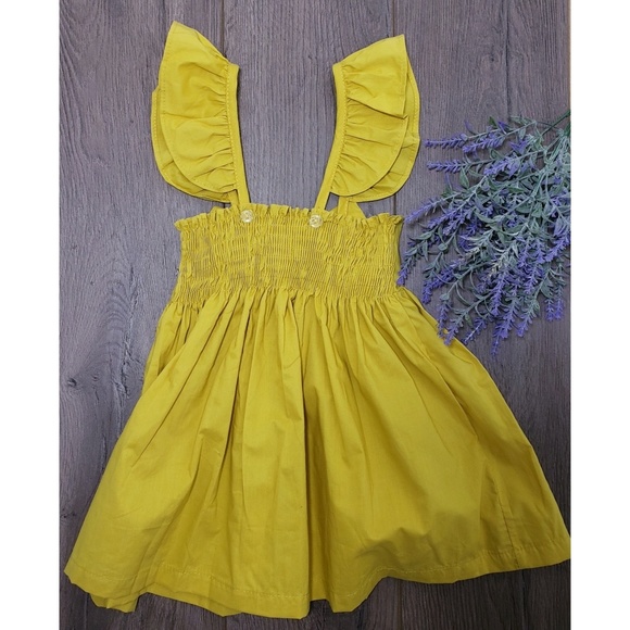 Baby Toddler Girls Mustard Ruffle Sundress - Picture 2 of 4